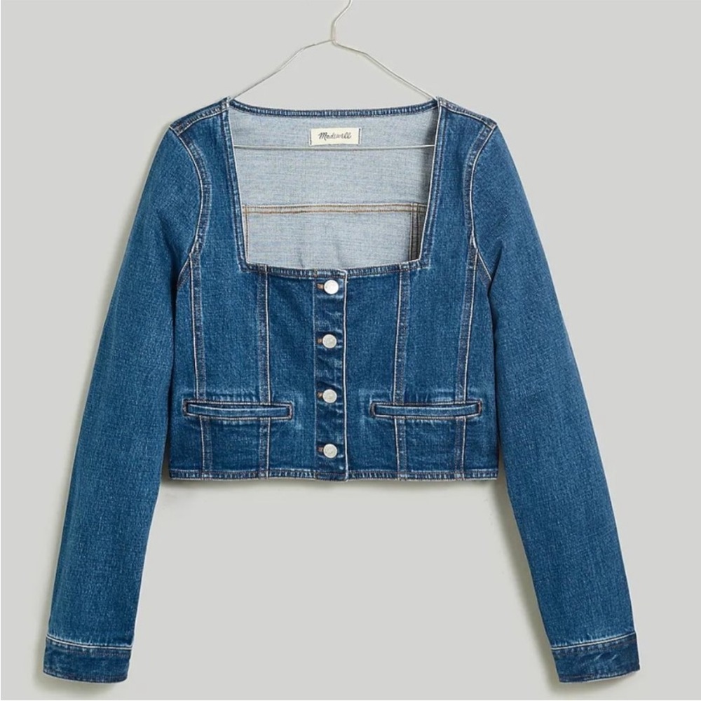 Madewell Denim Square Neck Top